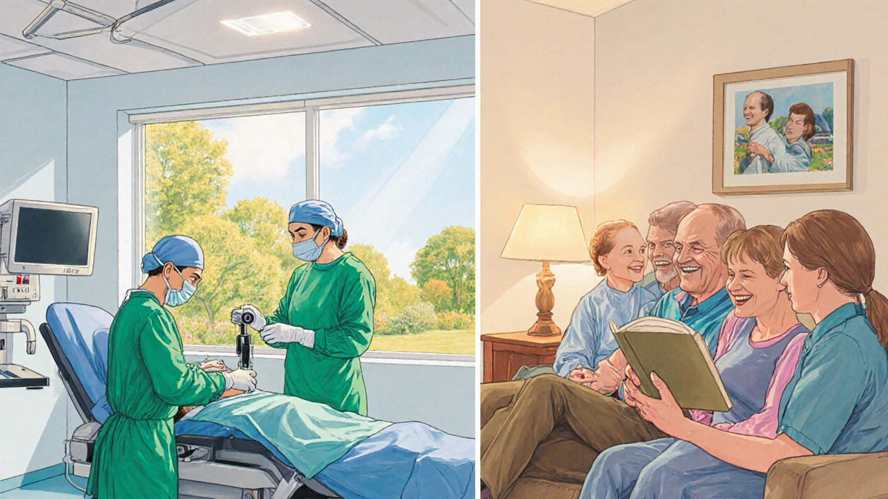 Surgeon performs cataract removal and patient enjoys clear vision afterward.